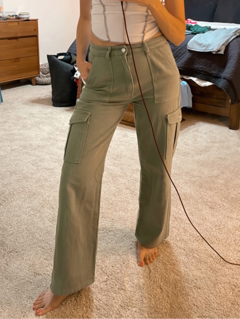 CIDER Sage Green Cargo Pants